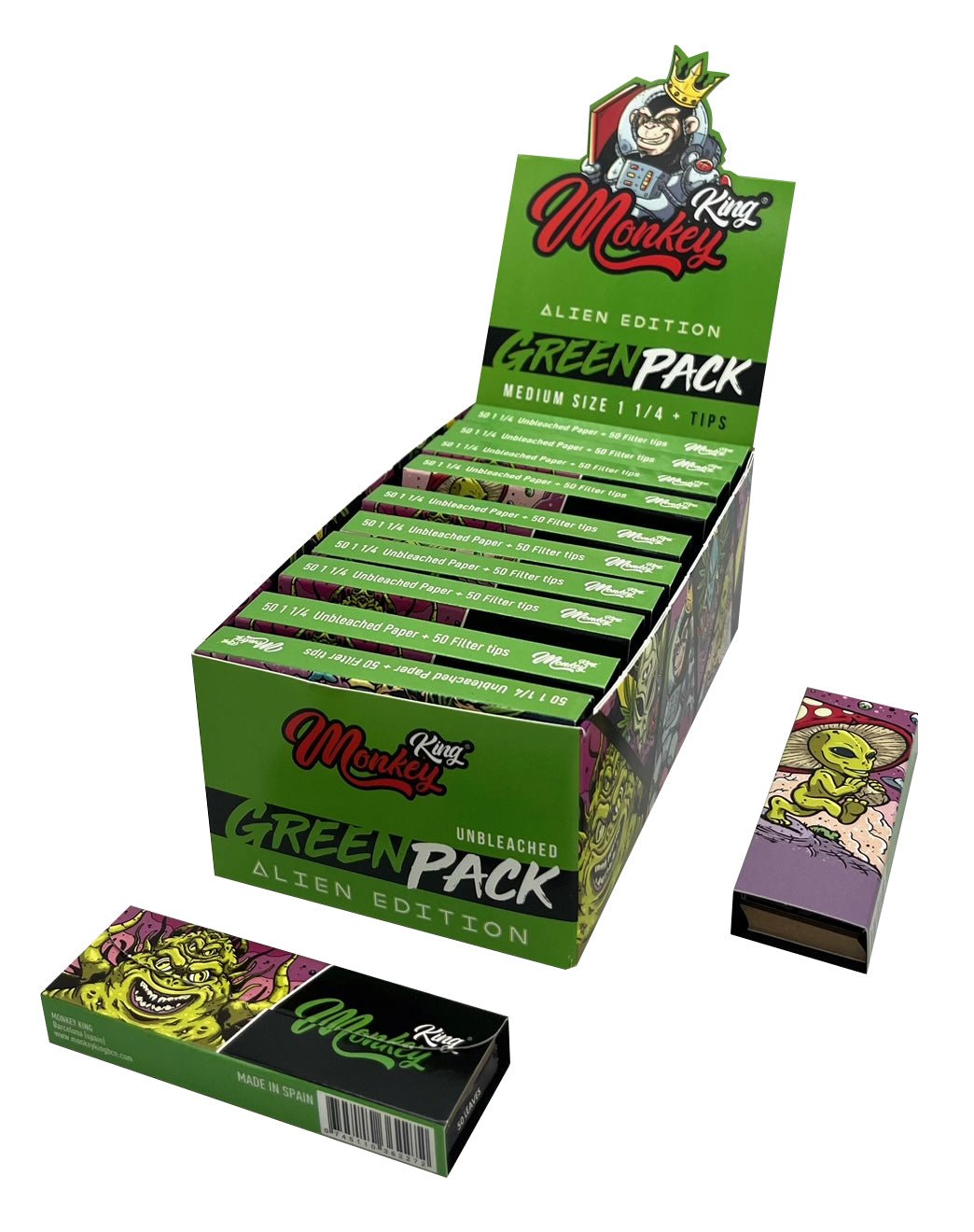 MONKEY KING 1 1/4 + TIPS ALIEN | ROLLING PAPERS | REGO INTERNATIONAL | Canna Kingdom Online Store Buy Delivery