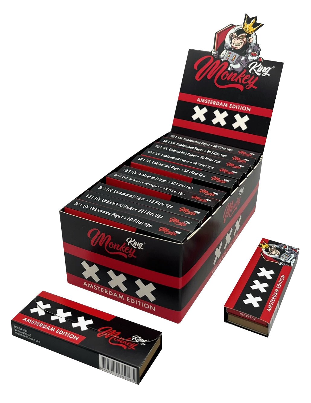 MONKEY KING 1 1/4 + TIPS AMSTERDAM UNBLEACHED | ROLLING PAPERS | REGO INTERNATIONAL | Canna Kingdom Online Store Buy Delivery