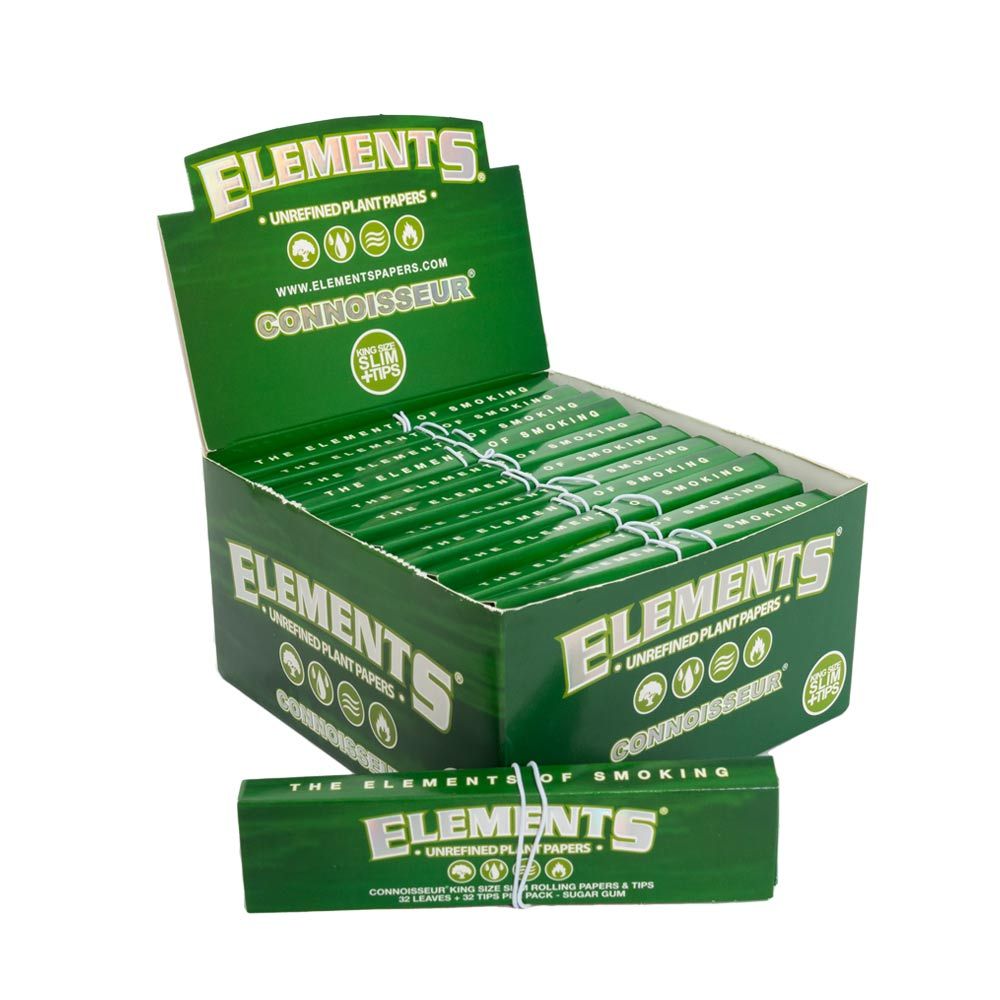 ELEMENTS GREEN CONOISSEUR KS SLIM + TIPS | ROLLING PAPERS | REGO INTERNATIONAL | Canna Kingdom Online Store Buy Delivery