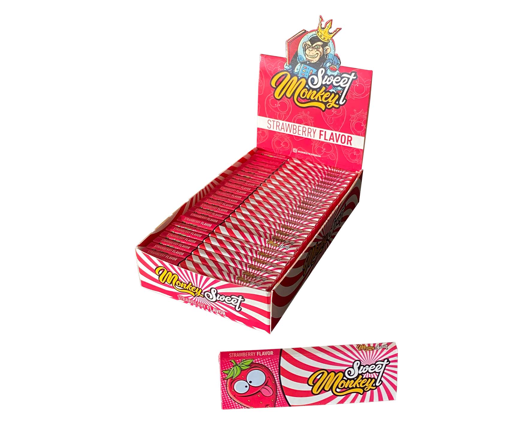 MONKEY KING 1 1/4 SWEET STRAWBERRY | ROLLING PAPERS | REGO INTERNATIONAL | Canna Kingdom Online Store Buy Delivery