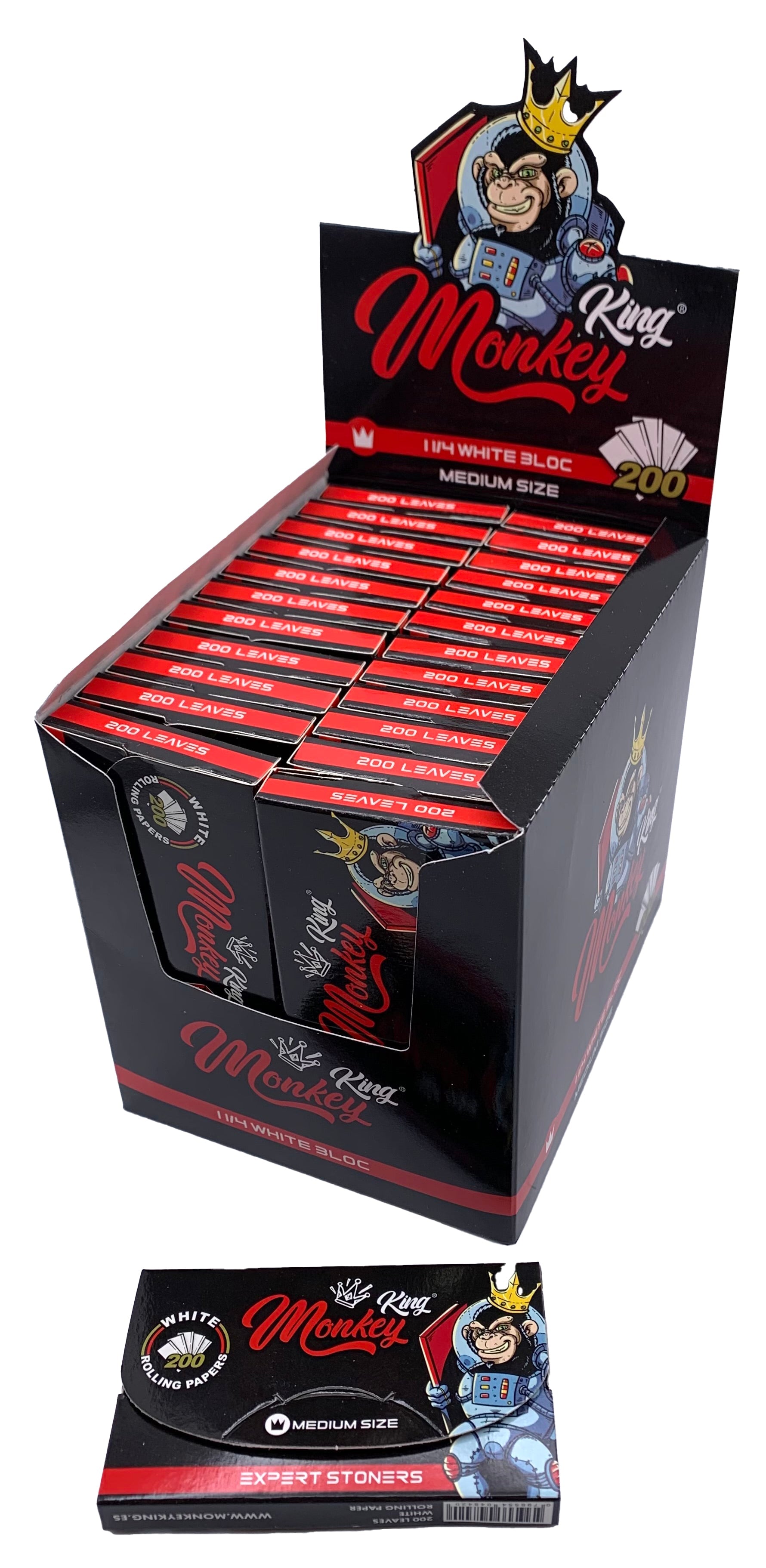 MONKEY KING 1 1/4 WHITE 200 UNITS | ROLLING PAPERS | REGO INTERNATIONAL | Canna Kingdom Online Store Buy Delivery