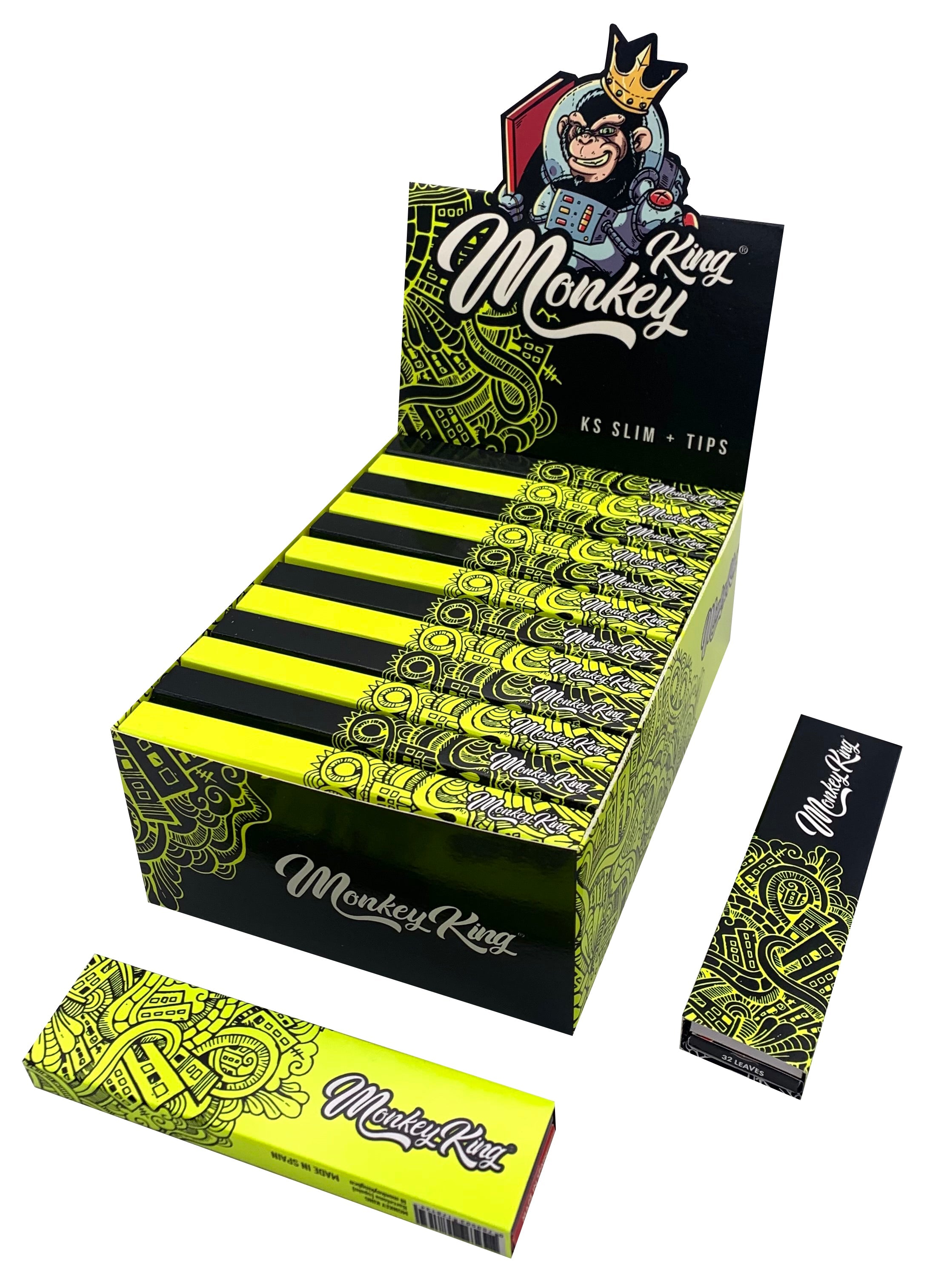 MONKEY KING KS + TIPS FLUOR YELLOW | ROLLING PAPERS | REGO INTERNATIONAL | Canna Kingdom Online Store Buy Delivery