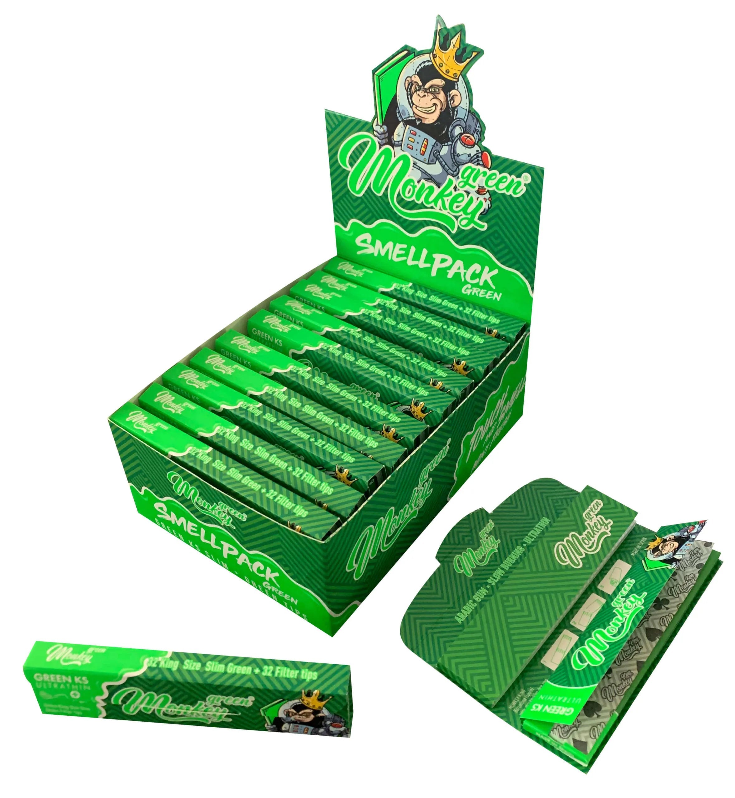 MONKEY KING KS + TIPS SMELL GREEN | ROLLING PAPERS | REGO INTERNATIONAL | Canna Kingdom Online Store Buy Delivery