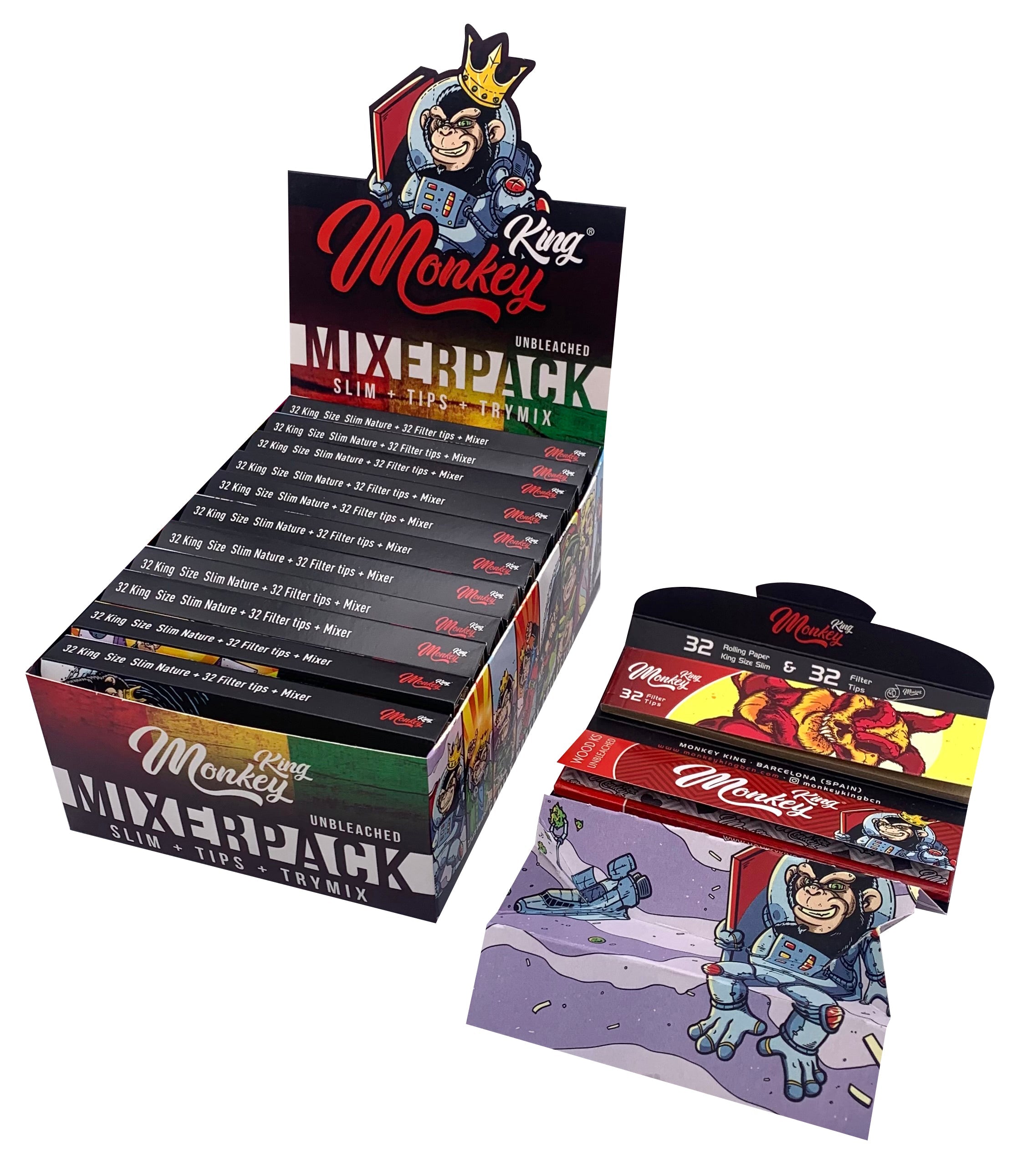 MONKEY KING KS + TIPS TRYMIX UNBLEACHED | ROLLING PAPERS | REGO INTERNATIONAL | Canna Kingdom Online Store Buy Delivery