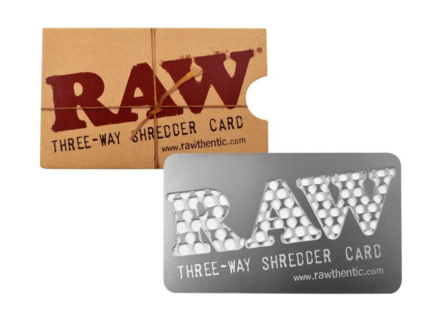 RAW ALUMINIUM THREE WAY SHREDDER CARD | GRINDERS | REGO INTERNATIONAL | Canna Kingdom Online Store Buy Delivery