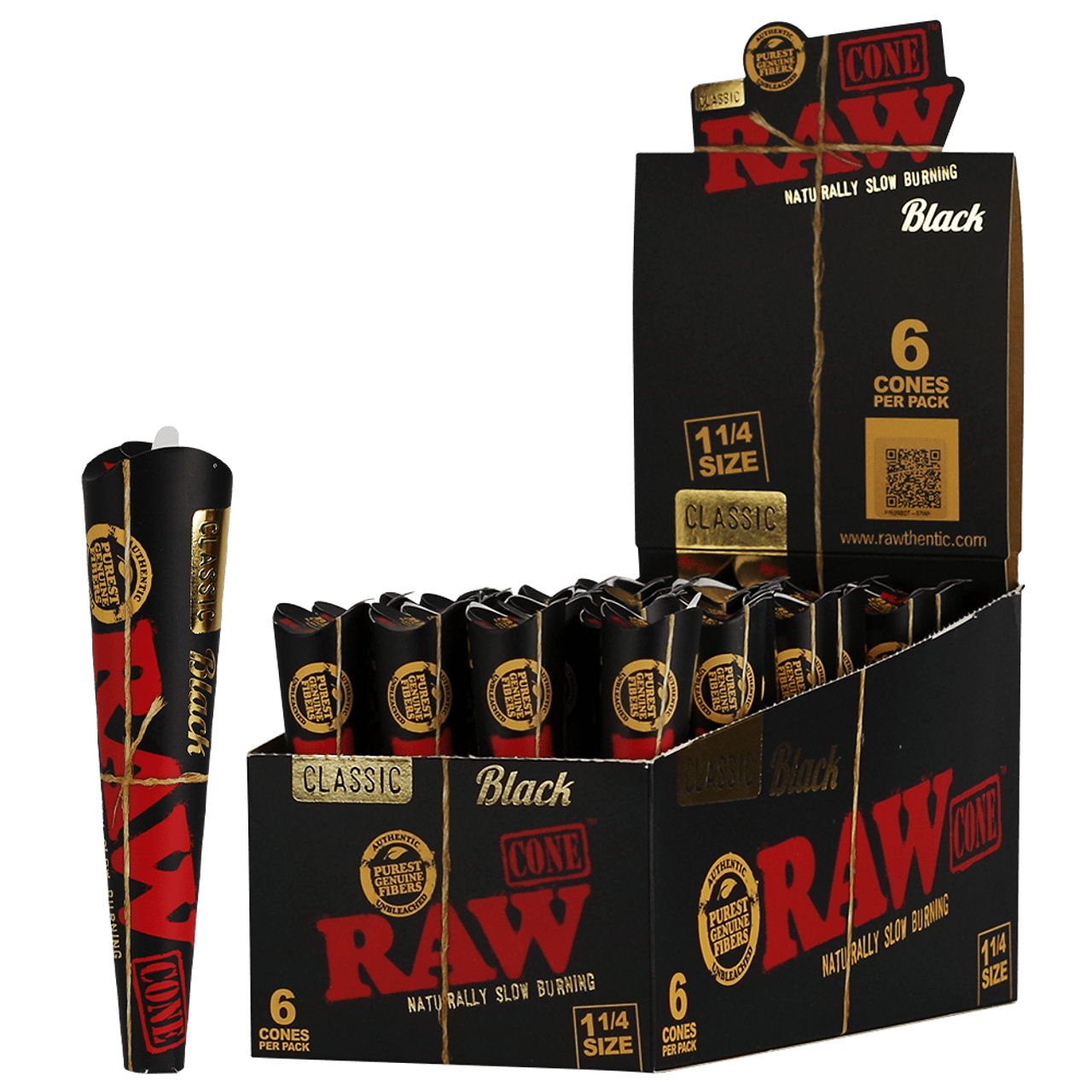 RAW BLACK CONES 1 1/4 6 PACK | CONES | REGO INTERNATIONAL | Canna Kingdom Online Store Buy Delivery