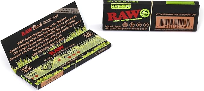 RAW BLACK ORGANIC 1 1/4 | ROLLING PAPERS | REGO INTERNATIONAL | Canna Kingdom Online Store Buy Delivery