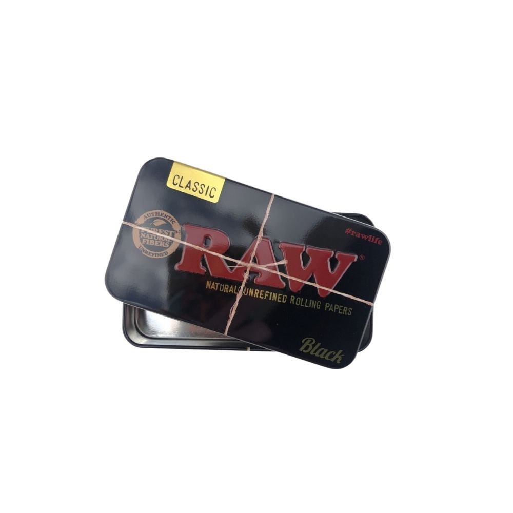 RAW BLACK TIN CASE | STORAGE | REGO INTERNATIONAL | Canna Kingdom Online Store Buy Delivery